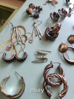 Vintage Sterling Earrings Lot Collection Sets Solid Stones