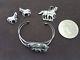 Vintage Sterling Handmade 3-d Horse Bangle, Charm, Earrings In Excellent Cond
