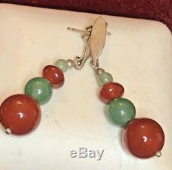 Vintage Sterling Jay King Mine Finds Dtr 925 Carnelian Necklace & Earrings