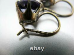 Vintage Sterling Silver 875 USSR Alexandrite Earrings Women's Jewelry Leningrad