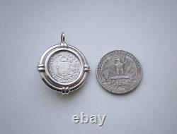 Vintage Sterling Silver 925 Antique 1866 1916 Peru Peruvian Coin Dangle Earrings