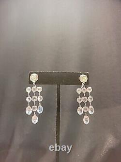 Vintage Sterling Silver 925 Chandelier Earrings Screw Back Non Pierced Wedding