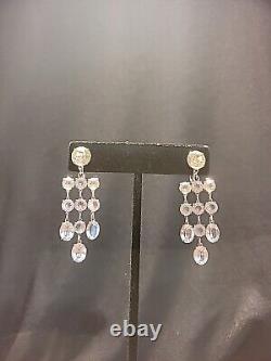 Vintage Sterling Silver 925 Chandelier Earrings Screw Back Non Pierced Wedding