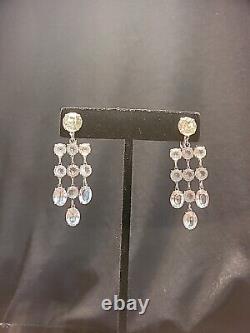 Vintage Sterling Silver 925 Chandelier Earrings Screw Back Non Pierced Wedding