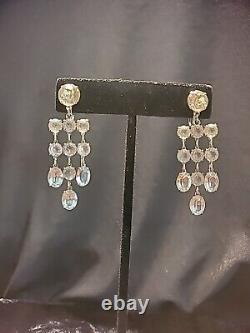 Vintage Sterling Silver 925 Chandelier Earrings Screw Back Non Pierced Wedding