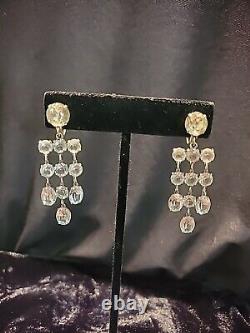 Vintage Sterling Silver 925 Chandelier Earrings Screw Back Non Pierced Wedding