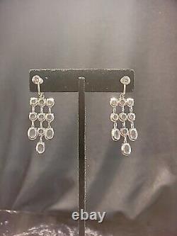 Vintage Sterling Silver 925 Chandelier Earrings Screw Back Non Pierced Wedding