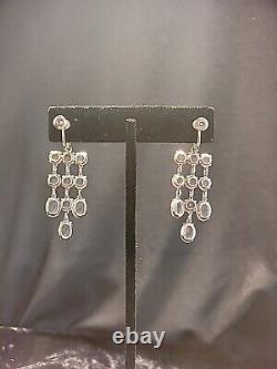 Vintage Sterling Silver 925 Chandelier Earrings Screw Back Non Pierced Wedding