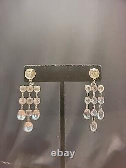 Vintage Sterling Silver 925 Chandelier Earrings Screw Back Non Pierced Wedding