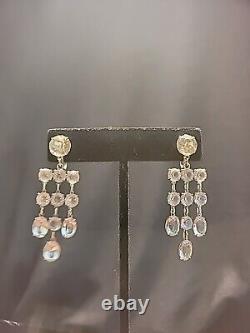 Vintage Sterling Silver 925 Chandelier Earrings Screw Back Non Pierced Wedding