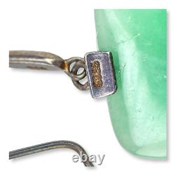 Vintage Sterling Silver 925 Chrysoprase Dangle Earrings