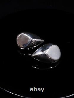 Vintage Sterling Silver 925 Chunky Teardrop Studs withClip Earrings Made in Mexico