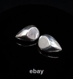 Vintage Sterling Silver 925 Chunky Teardrop Studs withClip Earrings Made in Mexico