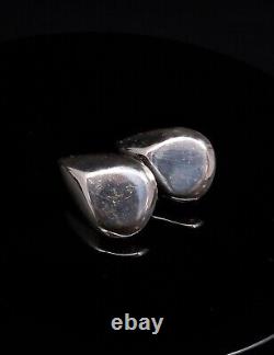 Vintage Sterling Silver 925 Chunky Teardrop Studs withClip Earrings Made in Mexico