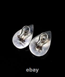 Vintage Sterling Silver 925 Chunky Teardrop Studs withClip Earrings Made in Mexico