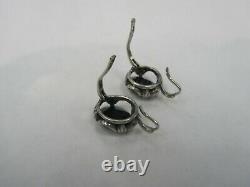 Vintage Sterling Silver 925 Onyx Earrings