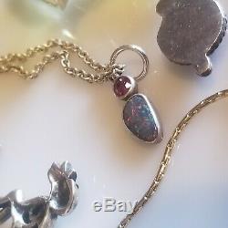 Vintage Sterling Silver 925 Toussier Amethyst Earrings Brooch necklace lot