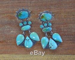 Vintage Sterling Silver And Turquoise Statement Earrings By Federico Jimenez