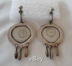 Vintage Sterling Silver Dangle Earrings Plateria Solis Cuernavaca Mexico