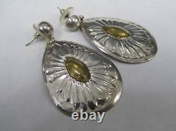 Vintage Sterling Silver Dangling Pierced Earrings