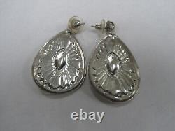 Vintage Sterling Silver Dangling Pierced Earrings