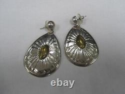 Vintage Sterling Silver Dangling Pierced Earrings