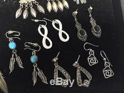 Vintage Sterling Silver Earring Lot! 10 Pairs of Earrings