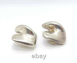 Vintage Sterling Silver Electroform Large Clip On Earrings, Frederic Jean Duclos