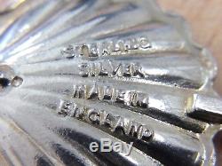 Vintage Sterling Silver & Enamel Shell Earrings 1940