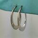 Vintage Sterling Silver Flat Disc Hoop Earrings-classic-1 7/6''round-1.5mmthick