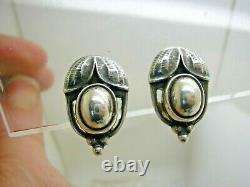 Vintage Sterling Silver Georg Jensen Clip Earrings 2003 Earrings of the Year