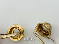 Vintage Sterling Silver Gold Vermeil Moonstone Lever Back Earrings Signed SI