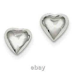 Vintage Sterling Silver Heart Stud Earrings