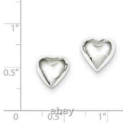 Vintage Sterling Silver Heart Stud Earrings