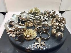 Vintage Sterling Silver Jewelry LOT Rings Earrings 189g Keep Resell Scrap