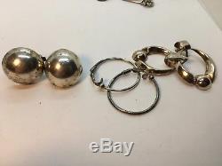 Vintage Sterling Silver Jewelry LOT Rings Earrings 189g Keep Resell Scrap