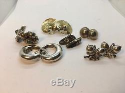 Vintage Sterling Silver Jewelry LOT Rings Earrings 189g Keep Resell Scrap