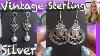 Vintage Sterling Silver Jewelry Onyx Marcasite Diamonds Sapphire Topaz Thrifting Vlog 1 83