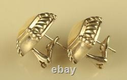 Vintage Sterling Silver Judith Ripka 925 Thailand MOP with Diamond Stud Earrings