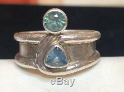 Vintage Sterling Silver Lot Gemstone Rings & Earrings Moonstone Amethyst Topaz