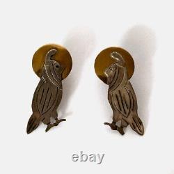 Vintage Sterling Silver Quail Earrings