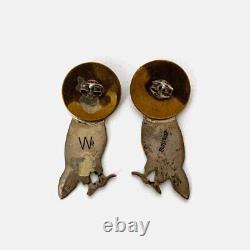 Vintage Sterling Silver Quail Earrings