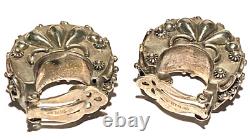 Vintage Sterling Silver Repoussé Artisan Sculptural Clip Earrings