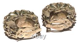 Vintage Sterling Silver Repoussé Artisan Sculptural Clip Earrings