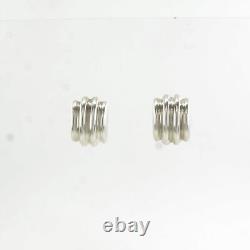 Vintage Sterling Silver Stud Earrings Modernist Abstract 14k Gold Post