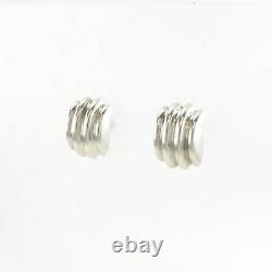 Vintage Sterling Silver Stud Earrings Modernist Abstract 14k Gold Post