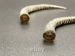 Vintage Sterling Silver Taper Split Gauge Earrings