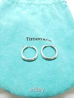 Vintage Sterling Silver Tiffany & Co Square Cushion Hoop Earrings