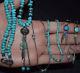 Vintage Sterling Silver Turquoise Feather Necklace Bracelet Earrings Lot 46 Gram