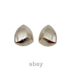 Vintage Sterling Silver Zina Modernist Triangle Earrings Omega Back Mexico RARE